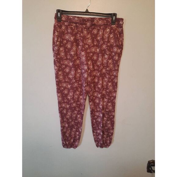 Lucky Brand size L Red Floral Light Weight Pants - Picture 1 of 3